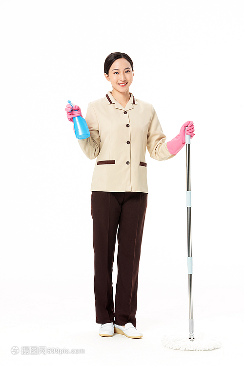 家政服務女性清潔玻璃形象