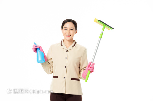 家政服務女性清潔玻璃形象